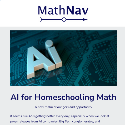 MathNav newsletter preview